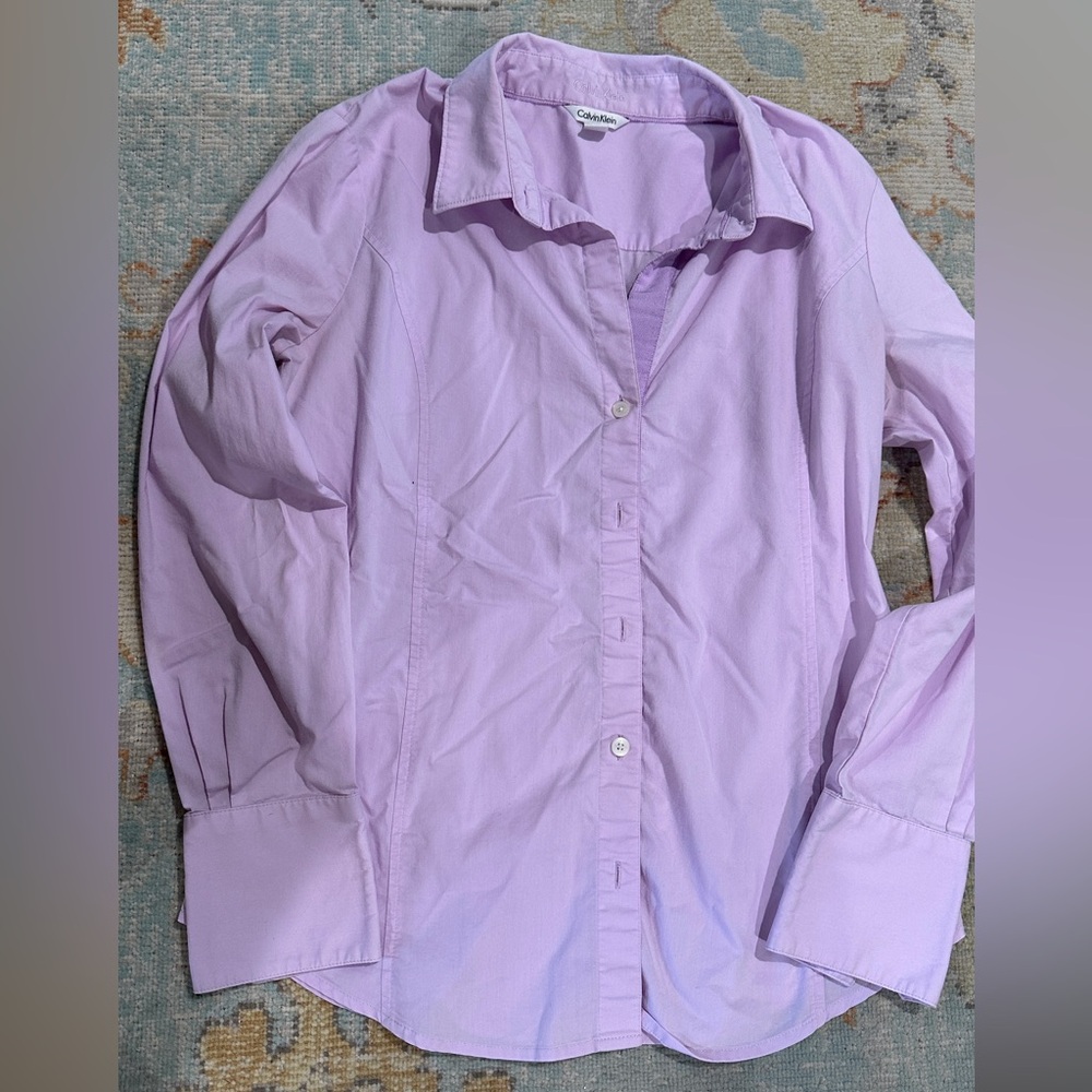 Calvin Klein Purple button down top